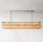 Modern Farmhouse Clear Glass Chandelier - Chic Dining & Living Room Hanging Light