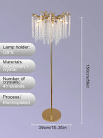 Crystal Gold LED Floor Lamp: Nordic Luxury for Living Room & Bedroom