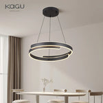 Black White LED Ring Chandelier Pendant Lights for Home Indoor Decor