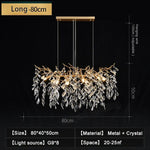 Luxury Crystal Chandeliers: Modern Metal Hanging Lamp for Dining Living Room Hotel Hall
