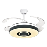 Afralia Retractable Ceiling Fan Chandelier with Remote Control and Invisible LED Lights