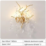 Gold Crystal Chandeliers for Dining Room Branch Hanging Lamp Large Lighting