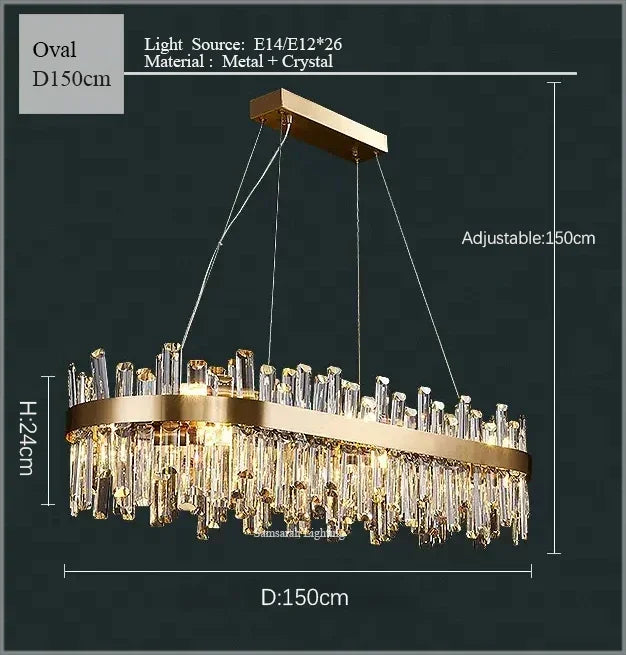 Crystal LED Chandelier for Luxurious Living & Dining Spaces