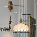 Green Glass LED Wall Lights Fixture with Pull Chain Switch