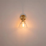 Clear Glass LED Wall Lights Pull Chain Switch Modern Bedside Lamp