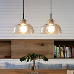 Clear Glass Pendant Lamp with LED Lights for Home Decor