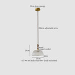 Glass LED Pendant Light Modern Wood Copper Hanglamp for Bar Cafe Loft