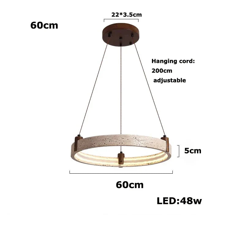Stone Ring LED Chandelier Pendant Light for Living Room