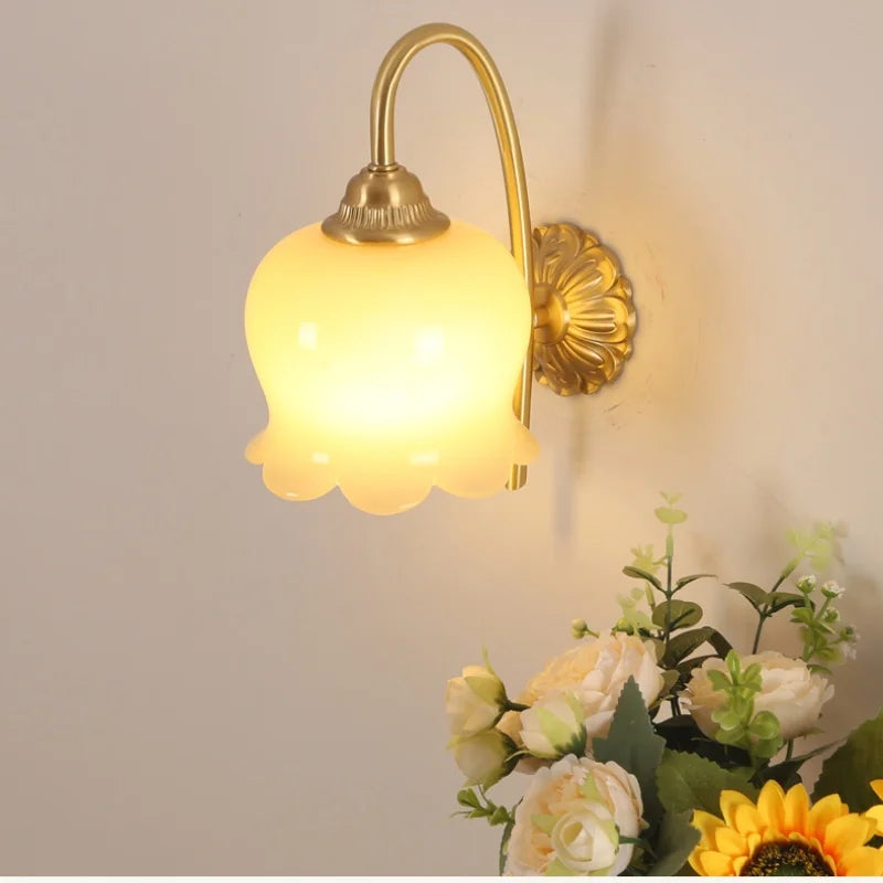 Afralia™ Copper LED Wall Light Fixture for Bedroom, Bathroom, and Stairway