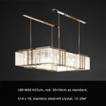 Luxe E14 LED Crystal Pendant Chandelier: Elegant Dining Room Lighting