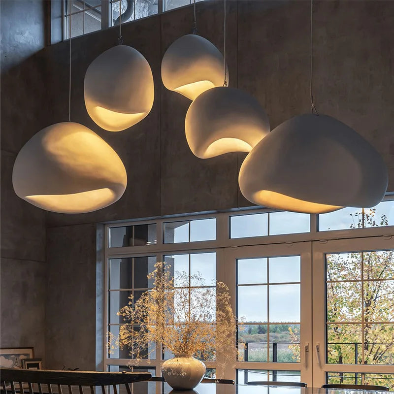 Wabi-Sabi Resin Suspension Chandelier for Living Room Bedroom - Ceiling Hanging Lamp