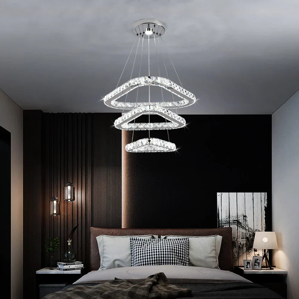 Crystal LED Pendant Chandelier, Modern Nordic Ceiling Lamp for Living and Dining Room