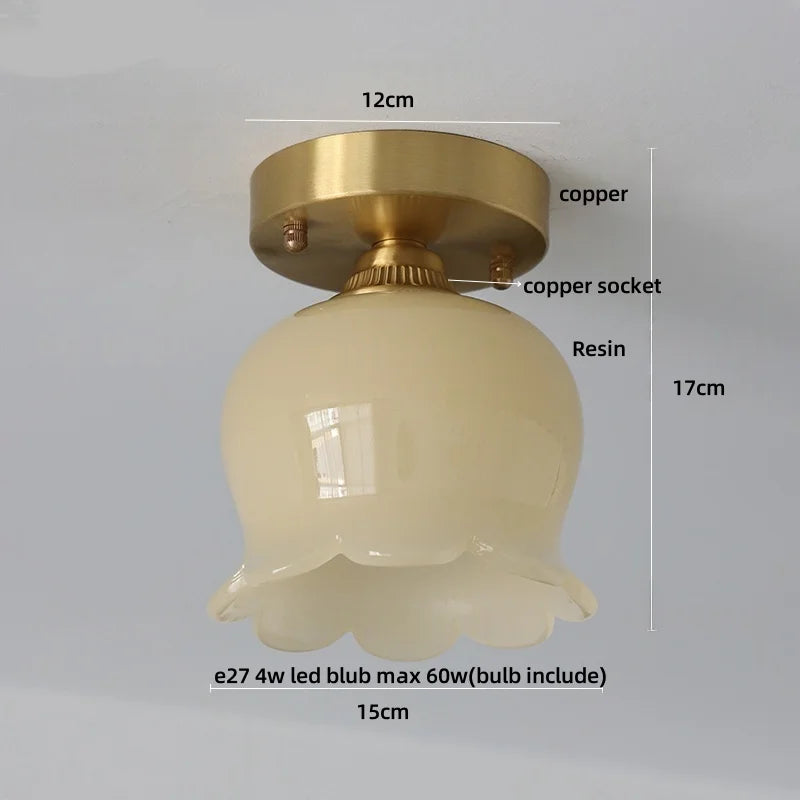 Glass Flower LED Ceiling Lights - Modern Nordic Canopy Lamparas Techo