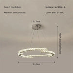 Crystal LED Chandelier Pendant Light Modern Luxury Foyer Ceiling Lamp