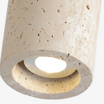 Yellow Travertine LED Ceiling Light with Wood Base Flush Mount Fixture