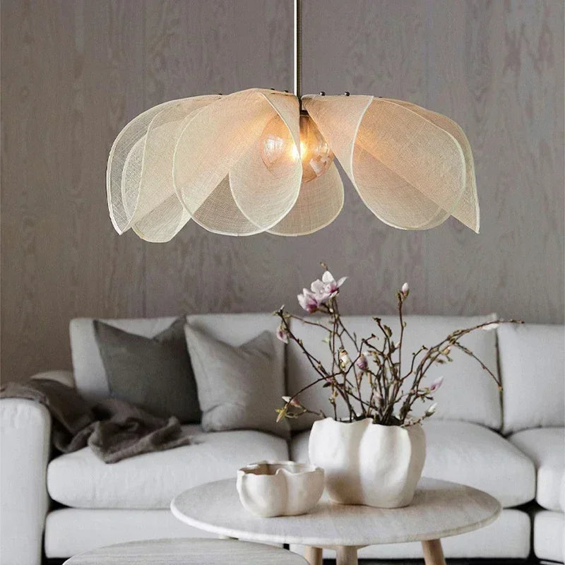 Flower Chandelier Pendant Light with E27 Bulb for Living Dining Room