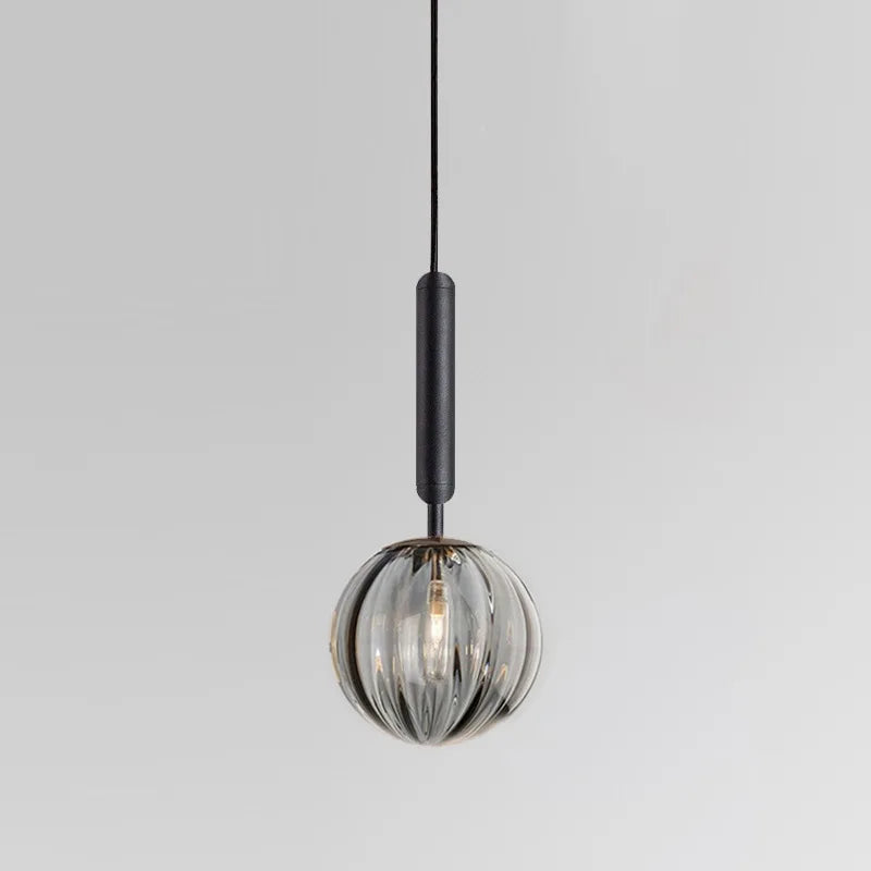 Glass Ball Pendant Lamp LED Hanging Light for Minimalist Living Room