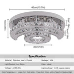 Crystal Chandelier for Home Hotel Decor, Modern LED Ceiling Light Fixture