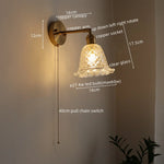 Vintage LED Wall Light Glass Copper Applique Da Parete