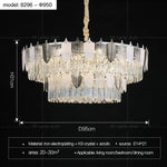 Retro Leaf Crystal Chandelier: Luxury Postmodern Living Room Lighting