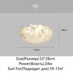 Feather Petal Pendant Lamp for Modern Nordic Bedroom, Living Room, Kitchen, and Children's Room