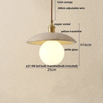 Yellow Travertine Stone Pendant Lights LED Modern Hanging Lamp - Nordic Design