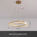 Gold Metal LED Dimmable Ceiling Light with K9 Crystals