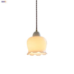 White Glass LED Pendant Light Nordic Modern Adjustable Hanging Light