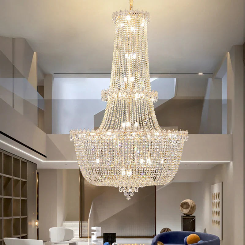 Crystal Luxe Chandelier for Villa Hotel Living Room - European Modern Style