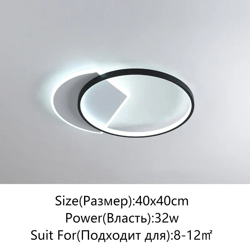 Modern LED Ceiling Lights Bedroom Study Living Room Indoor Round Square Lamp