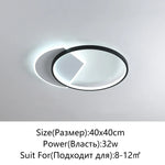 Modern LED Ceiling Lights Bedroom Study Living Room Indoor Round Square Lamp