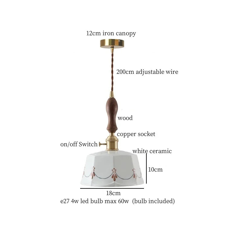 Ceramic LED Hanging Pendant Light - Modern Nordic Design for Home Decor