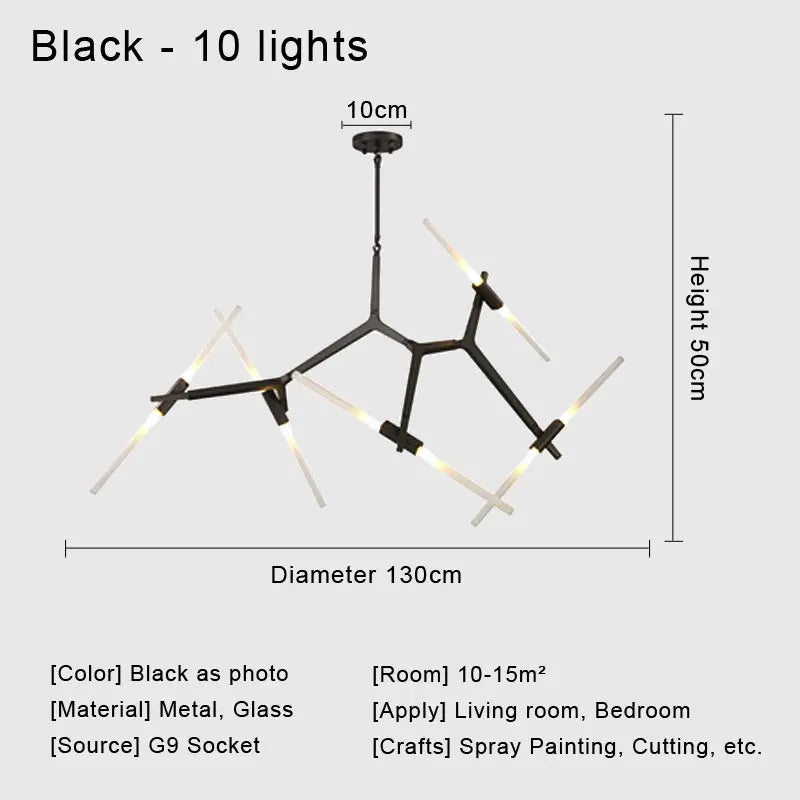 Glass LED Chandelier Ceiling Light for Modern Nordic Design Home Decor