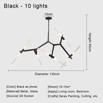 Glass LED Chandelier Ceiling Light for Modern Nordic Design Home Decor