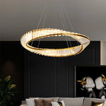 Ring LED Pendant Light: Luxury Gold Chandelier for Home Decoration