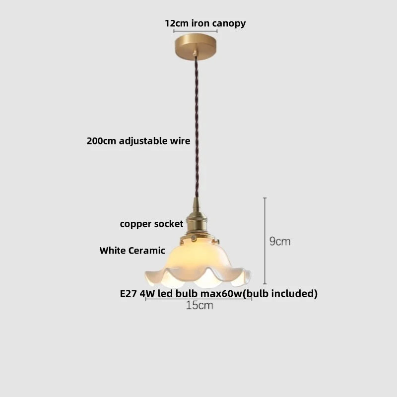 Clear Glass LED Pendant Lamp Modern Nordic Style Adjustable Hanging Light