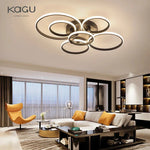 Modern LED Ceiling Chandelier in Gold & Black for Living Room, Bedroom, Study - Dimmable Indoor Lighting