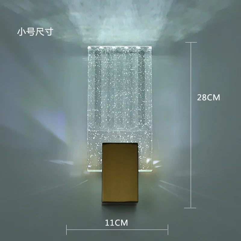 Crystal Brass LED Wall Lamp Sconce for Modern Luxury Art Decor