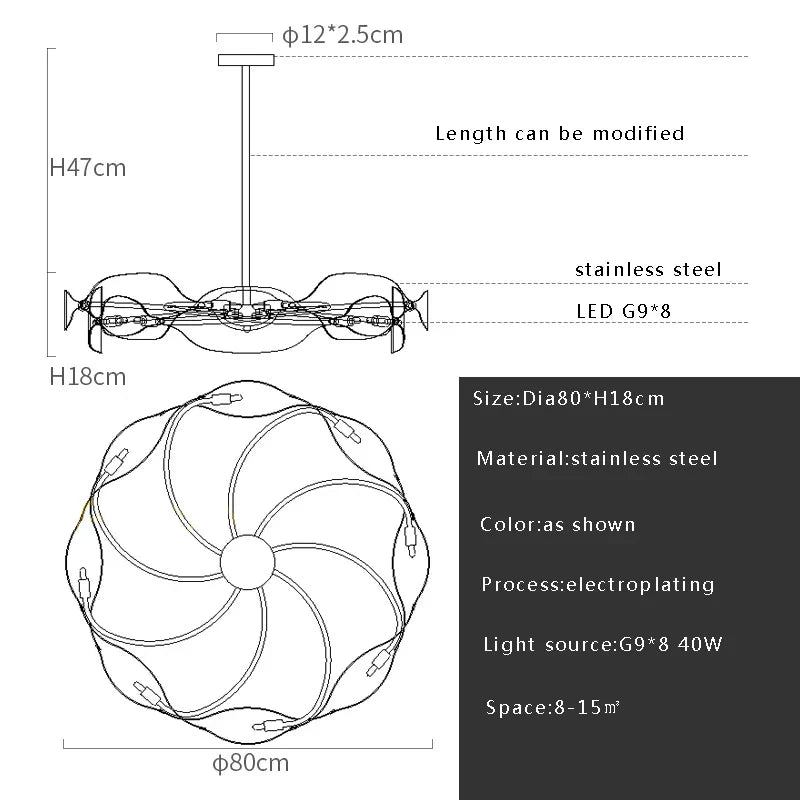 Modern Metal Ceiling Chandelier: Minimalist Design, Retro Style, LED Lights for Living Room