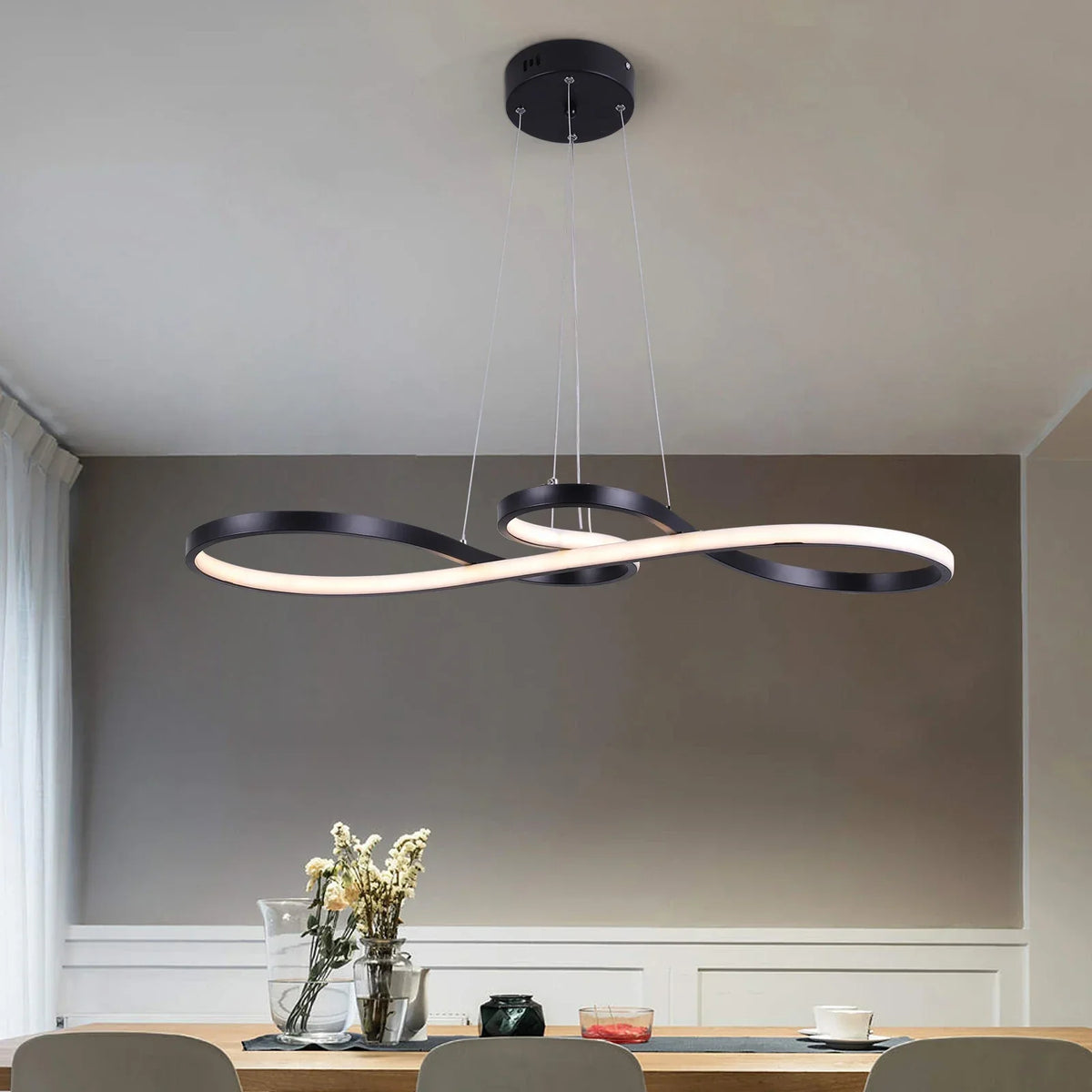 Acrylic Chandelier LED Ceiling Light Minimalist Design for Dining Room