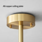 Modern Black Gold All-Copper Chandelier for Living Room Restaurant Nordic Minimalist