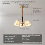 Antique Copper Chandelier for Retro American Country Living Room and Dining Room