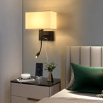 Nordic LED Bedroom Wall Light with Switch, Adjustable Hose Spotlight