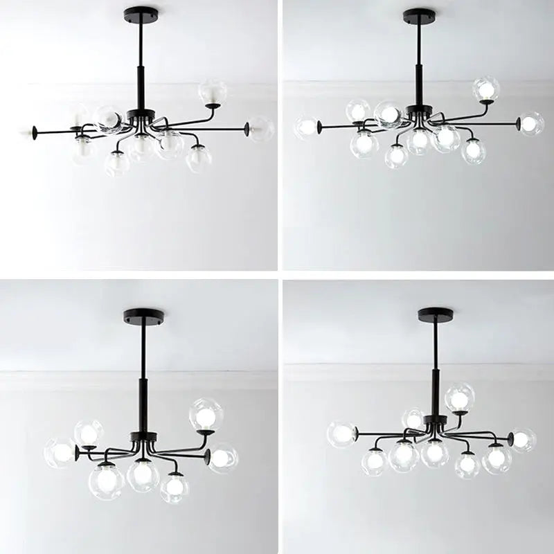 Glass Ball Pendant Chandelier for Living Room Bedroom Dining Room