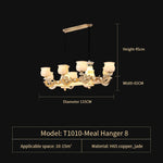 Natural Afghan Jade Villa Chandelier: High-Grade Living Room Lamp for Luxurious Atmosphere
