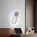 Modern White LED Wall Sconce Rotational Light Fixture for Bedroom Living Room