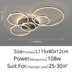 White Gold LED Chandelier for Living Room Study Parlor, Modern Indoor Lighting