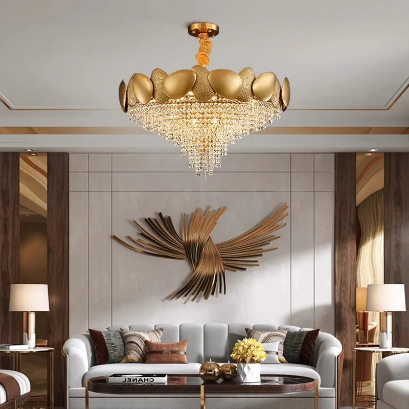 Crystal Chandelier: Modern Round Headlight for Livingroom and Master Bedroom