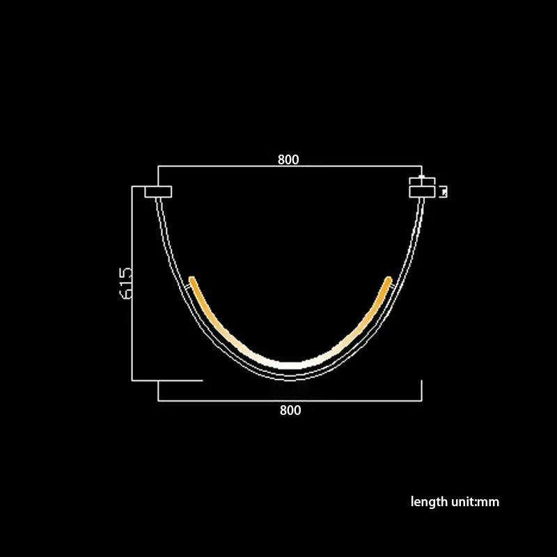 Long Curve Ceiling Chandelier for Modern Living Room and Villa Decor