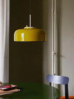 Seated Podgy Pendant Lamps: Nordic Yellow Minimalist Unique Lighting for Dining Room